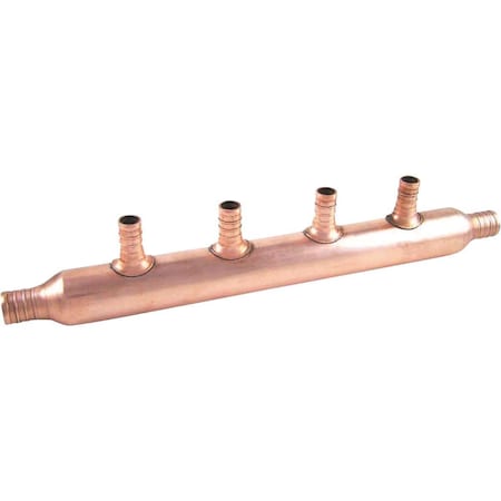Homewardbound 4 Port Open Copper Manifold with Barb Branches HO2596072